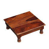 ONIJA  Solid Wood Pooja Chowki | Ganesh chaturthi Bajot | Navratra Pooja Chowki | Indian Festival | (Dark Honey Finish)